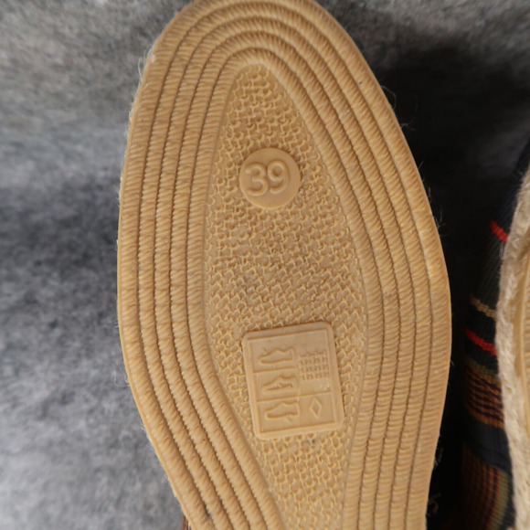 Espadrille Flats Womens 39 Slip On Boho Stripe Fabric Artisanat Francais Loafer - Picture 11 of 12